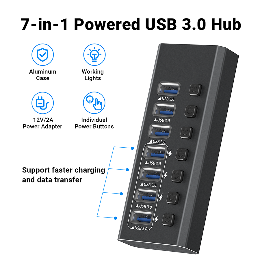 Private Mold Ports Alluninum Powered Usb Hub Mattzon Ltd Honest Computer Peripherals